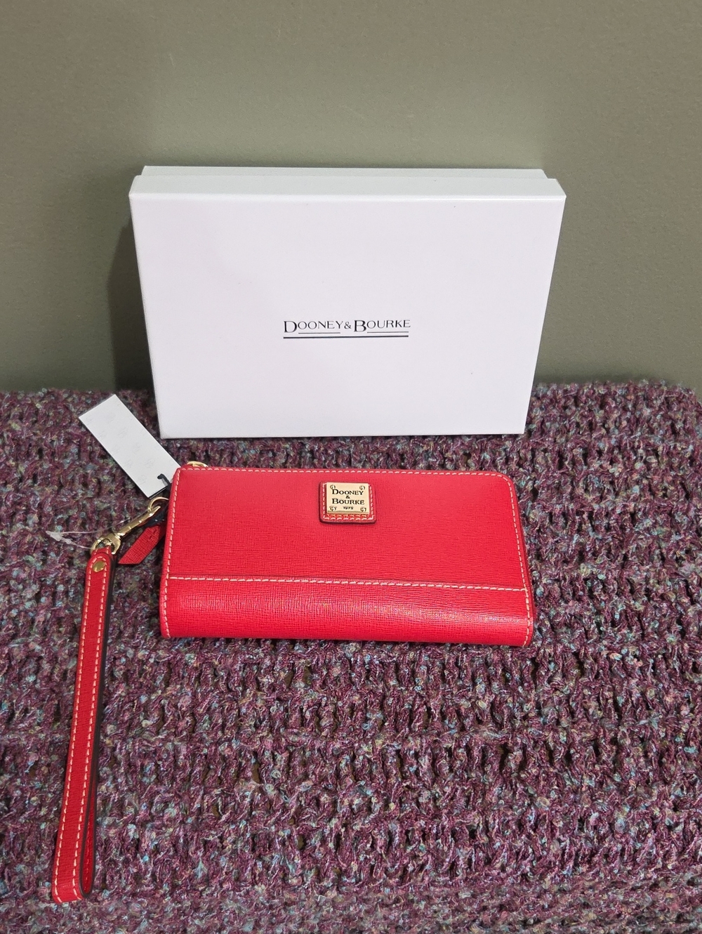 Dooney & Bourke Red Saffiano Wristlet Wallet
